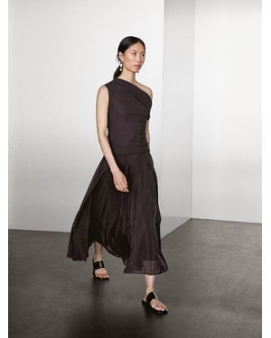 MASSIMO DUTTI Long Voluminous Skirt With Godet Detail - Multicolour