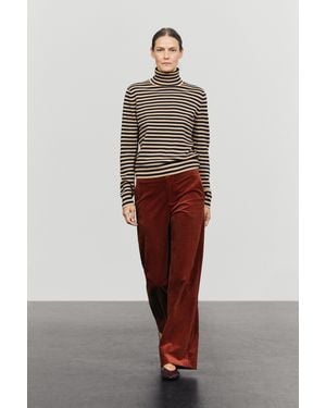 MASSIMO DUTTI Wool Blend Knit Turtleneck Jumper - Red