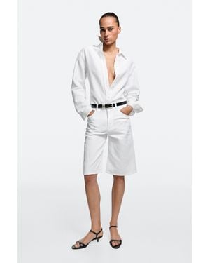 MASSIMO DUTTI Cotton And Linen Bermuda Shorts - Multicolour