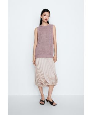 MASSIMO DUTTI Studio Silk-Blend Halter Knit Top - Purple
