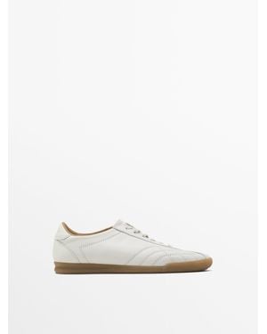 MASSIMO DUTTI Topstitched Trainers - White