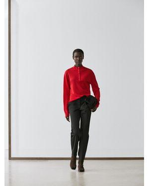 MASSIMO DUTTI Straight-Leg Technical Trousers - Red