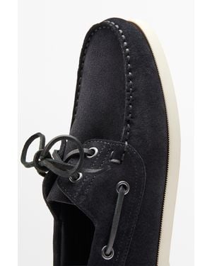 MASSIMO DUTTI Leather Deck Shoes - Black