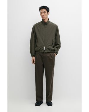 MASSIMO DUTTI Technical Suede Boxy-Fit Bomber Jacket - Green