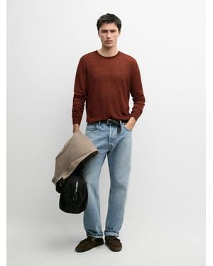 MASSIMO DUTTI Linen And Cashmere Knit Crew Neck Jumper - Multicolour