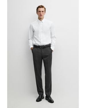 MASSIMO DUTTI Slim Fit 100% Cotton Oxford Shirt - White