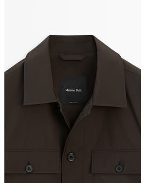 MASSIMO DUTTI Short Jacket With Pocket Detail - Brown