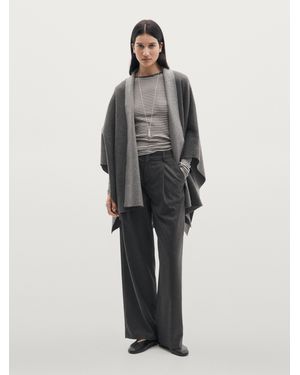 MASSIMO DUTTI Strickcape - Grau