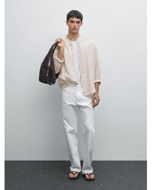 MASSIMO DUTTI Regular-Fit Shirt With Stand Collar - Grey