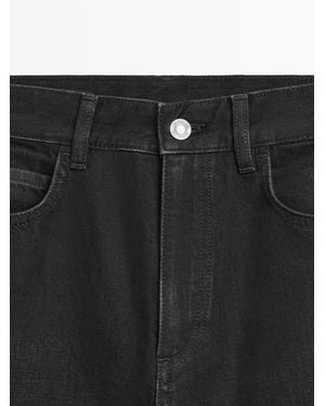 MASSIMO DUTTI High-Waist Straight-Leg Jeans - White