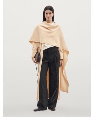 MASSIMO DUTTI Cardigan Long Avec Écharpe - Blanc