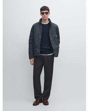 MASSIMO DUTTI Short Water-Repellent Puffer Jacket - Blue