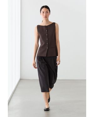 MASSIMO DUTTI Knit Gilet With Pocket Detail - Black