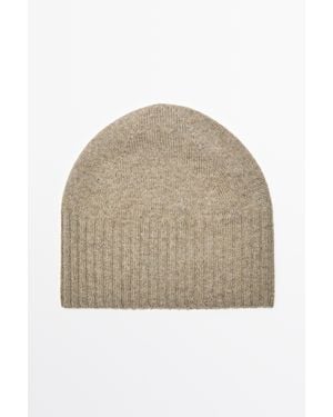 MASSIMO DUTTI Wool And Cashmere Knit Beanie - Natural