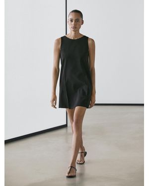 MASSIMO DUTTI Wool Blend Mini Dress - Black