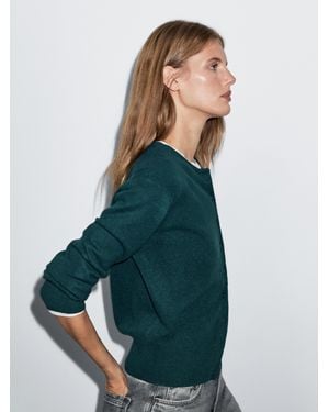 MASSIMO DUTTI Strickcardigan Aus Wollmischgewebe - Grün