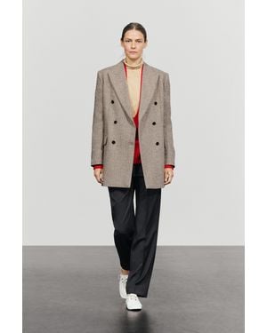 MASSIMO DUTTI Cappotto Medio Doppiopetto Spigato - Multicolore