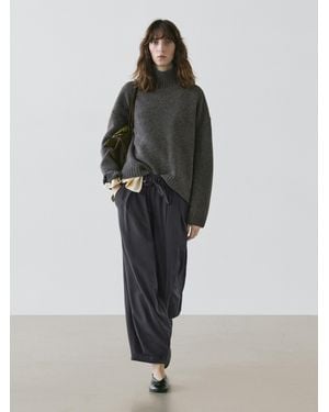 MASSIMO DUTTI Knit 100% Wool Turtleneck Sweater - Multicolor