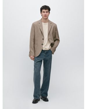 MASSIMO DUTTI Linen Suit Blazer - White