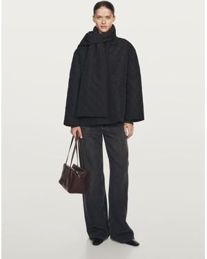 MASSIMO DUTTI Leichte Jacke Mit Schal - Schwarz