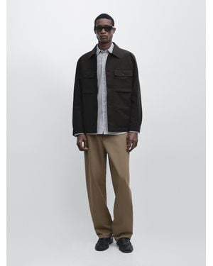 MASSIMO DUTTI Short Jacket With Pocket Details - Brown