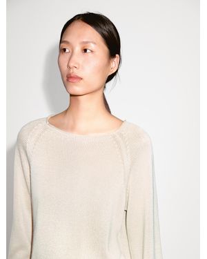 MASSIMO DUTTI Purl Knit Cutwork Jumper - White