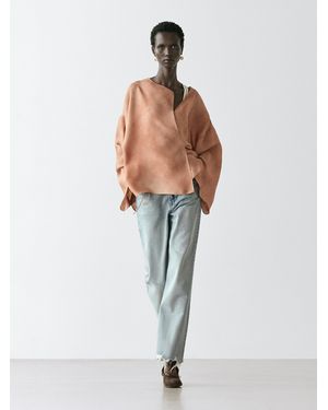 MASSIMO DUTTI Blusa Fluida Cruzada - Blanco