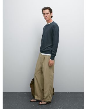 MASSIMO DUTTI 100% Linen Knit Jumper - Multicolour