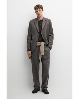 MASSIMO DUTTI 100% Wool Suit Blazer - Grey