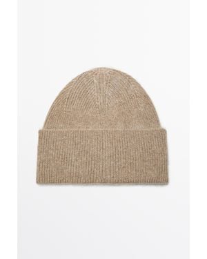 MASSIMO DUTTI 100% Cashmere Knit Beanie - Natural