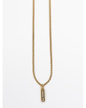 MASSIMO DUTTI Necklace With Lace Piece Pendant - White