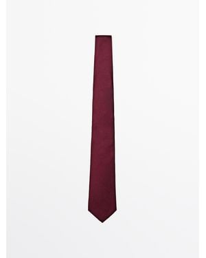 MASSIMO DUTTI Corbata Estructura 100% Seda - Morado