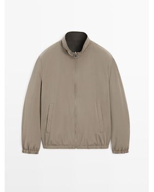 MASSIMO DUTTI Reversible Cropped Jacket - Brown