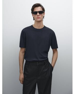 MASSIMO DUTTI Maglietta A Maniche Corte - Blu