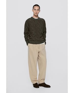 MASSIMO DUTTI Denim-Effect Trousers With Dart Detail - Multicolour