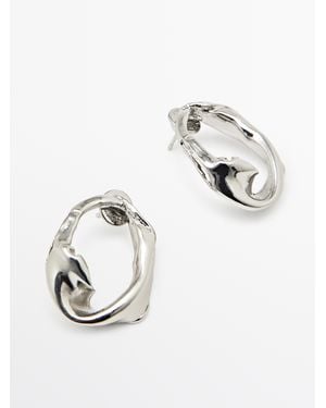 MASSIMO DUTTI Irregular Earrings - White