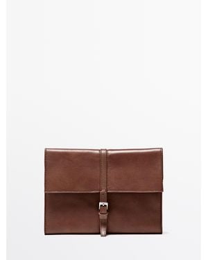 MASSIMO DUTTI Tech Accessory Case - Brown