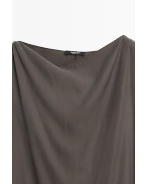 MASSIMO DUTTI Asymmetric Flowing Cape Top - Grey