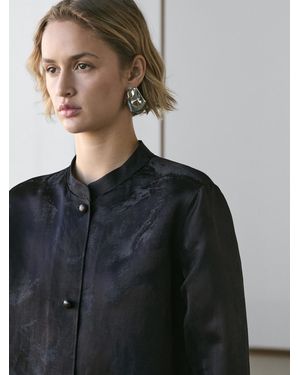 MASSIMO DUTTI Flowing Jacquard Shirt - Black