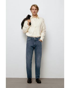 MASSIMO DUTTI Stonewash Slim-Fit Jeans - Blue