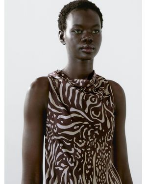 【Massimo Dutti】Long ramie blend animal print dress Long ramie blend animal print dress – Newin.Style