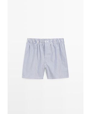 MASSIMO DUTTI Calzoncillo Rayas 100% Algodón - Azul