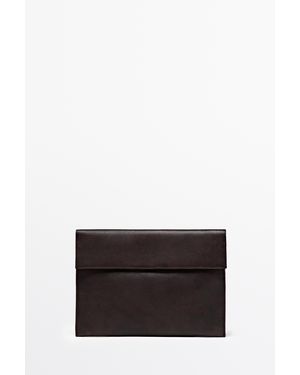 MASSIMO DUTTI Nappa Leather Ipad Case - Brown