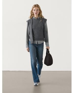MASSIMO DUTTI Weste Mit Pullover Aus Wollmischgewebe - Grau