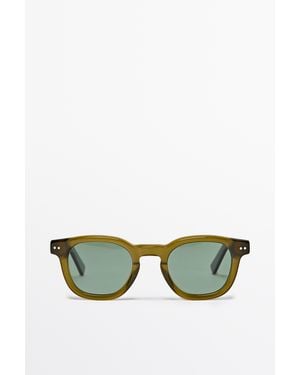 MASSIMO DUTTI Round Sunglasses - Green