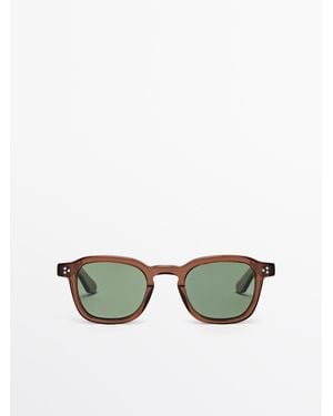 MASSIMO DUTTI Round Sunglasses - Green