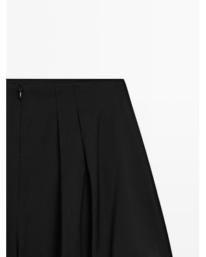 MASSIMO DUTTI Balloon Bermuda Shorts - Black