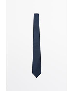 MASSIMO DUTTI Cravatta Con Micropuntini - Blu