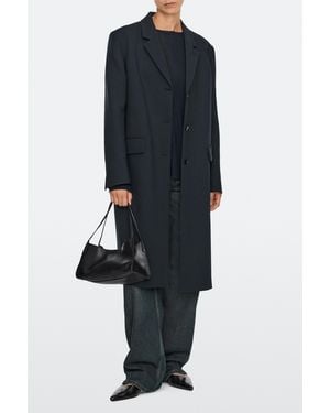 MASSIMO DUTTI Nappa Leather Satchel - Black