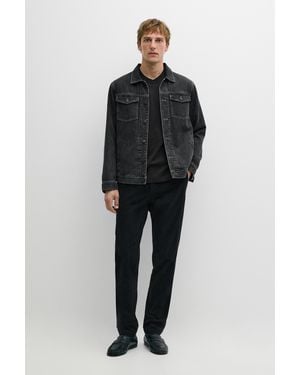 MASSIMO DUTTI Pantalón Slim Fit Pana - Negro